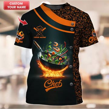 Joycorners Personalized Chef Shirt, Fiery Stir-Fry for Culinary Creatives MT2509