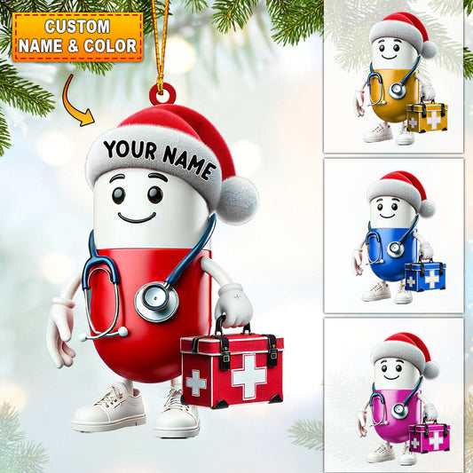 Joycorners Christmas Healthcare Staff Home Decor Christmas Ornament, Personalized Ornament 2D Flat LM2211