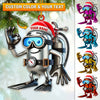 Joycorners Custom Name Diving Santa Ornament, Dive Lover Christmas Gift90 2D Flat LM2111