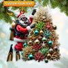 Joycorners Custom Name Diving Santa Ornament, Santa Christmas Gift 2D Flat LM2111