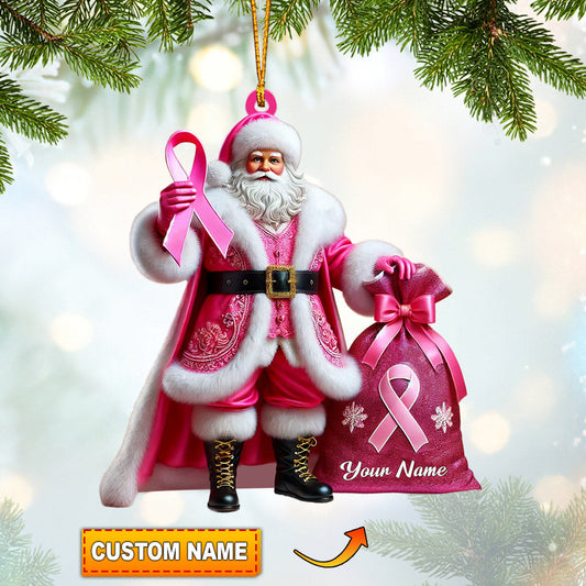 Joycorners Pink Santa Home Decor Christmas Ornament, Personalized Ornament 2D Flat LM2211