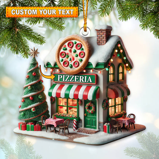 Joycorners Pizzeria Home Decor Christmas Ornament, Personalized Ornament 2D Flat LM2211