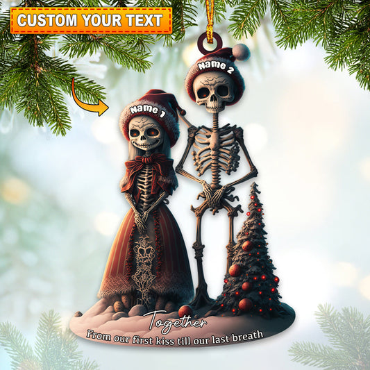 Joycorners From Our First Kiss Till Our Last Breath Christmas Home Decor Christmas Ornament, Personalized Ornament 2D Flat LM2211