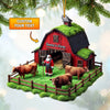 Joycorners Santa's Farm Christmas Ornament, Personalized Ornament 2D Flat LM2211