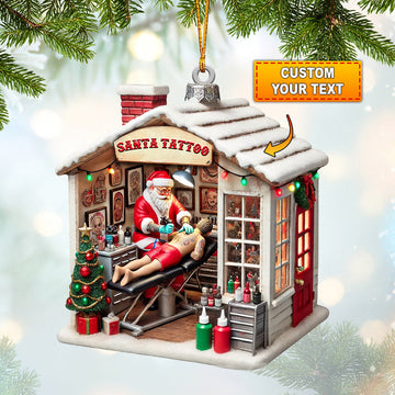 Joycorners Santa's Tattoo Christmas Ornament, Personalized Ornament 2D Flat LM2211