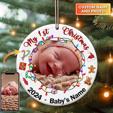 Joycorners My First Christmas Ornament, Personalized Ornament 2D Flat LM2211