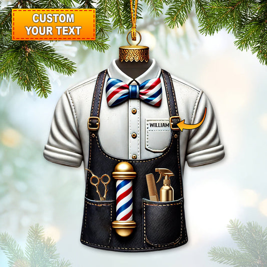 Joycorners Custom Ornament, Barber Ornament, Christmas Decor 2D Flat LM2211