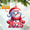 Joycorners Cute Snowman 2025 Christmas Ornament, Personalized Ornament 2D Flat LM2211