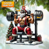 Joycorners Custom Name Gym Work Out Santa Ornament, Gymnastics Christmas Gifts 2D Flat LM2211