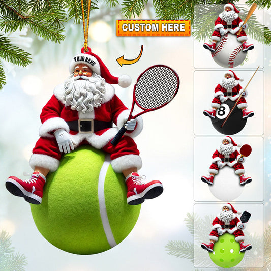Joycorners Sport Lover Santa Home Decor Christmas Ornament, Personalized Ornament 2D Flat LM2211