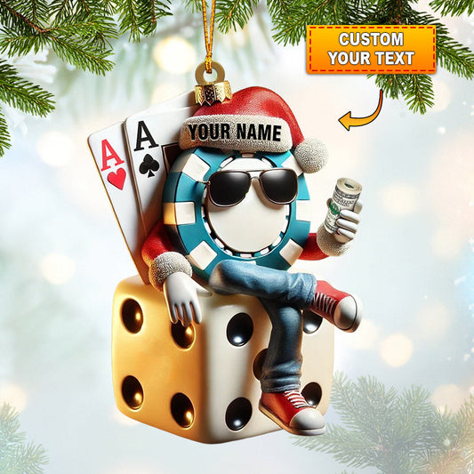 Joycorners Dice Home Decor Christmas Ornament, Personalized Ornament 2D Flat LM2211