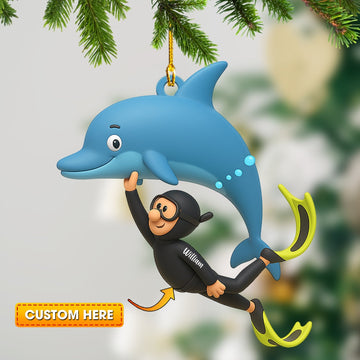 Joycorners Dolphin Trainer Home Decor, Christmas Ornament, Personalized Ornaments 2D Flat LM2111