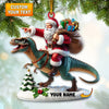 Joycorners Santa Riding A Dinosaur Christmas Ornament, Personalized Ornament 2D Flat LM2211