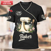Joycorners Personalized Baker Shirt - Elegant Mixer and Floral Design for Baking Enthusiasts MT2509