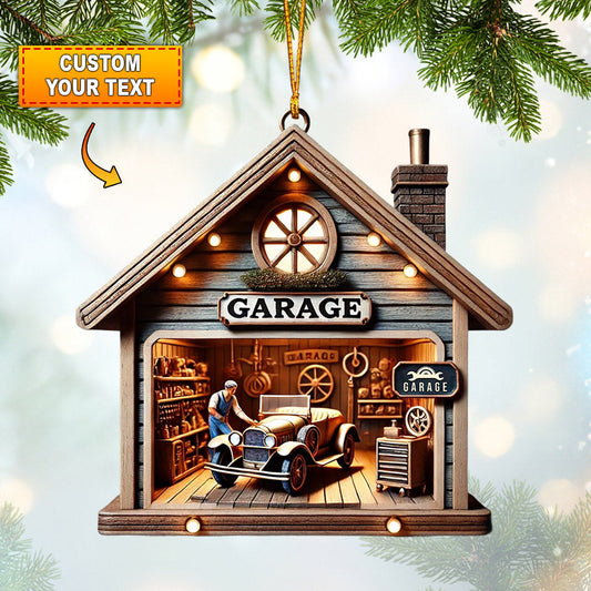 Joycorners Christmas Garage Home Decor Christmas Ornament, Personalized Ornament 2D Flat LM2211
