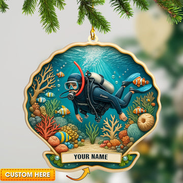 Joycorners Diving Home Decor, Christmas Ornament, Personalized Ornament 8 2D Flat LM2111