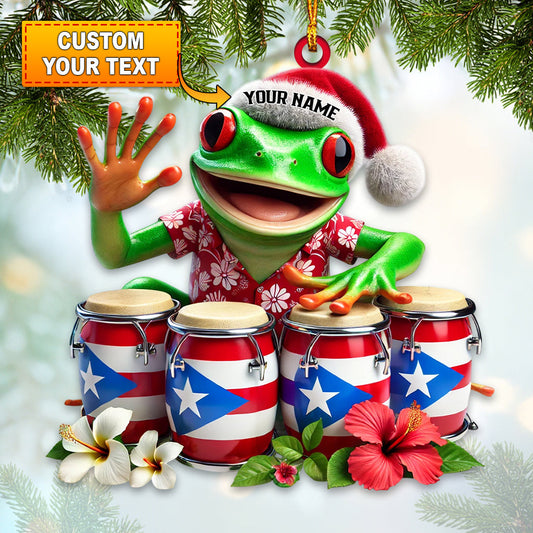 Joycorners Christmas Puerto Rico Coqui Frog Home Decor Christmas Ornament, Personalized Ornament 2D Flat LM2211