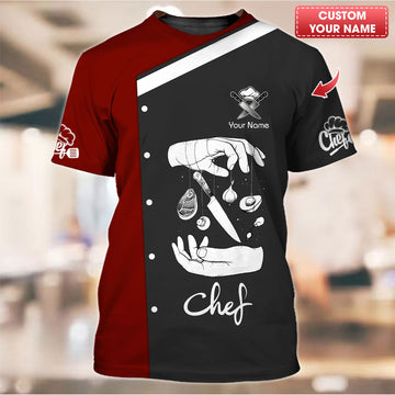 Joycorners Petty Chef Tattoo 3D Shirts Knives Chef Cooking Custom T-Shirt MT2509