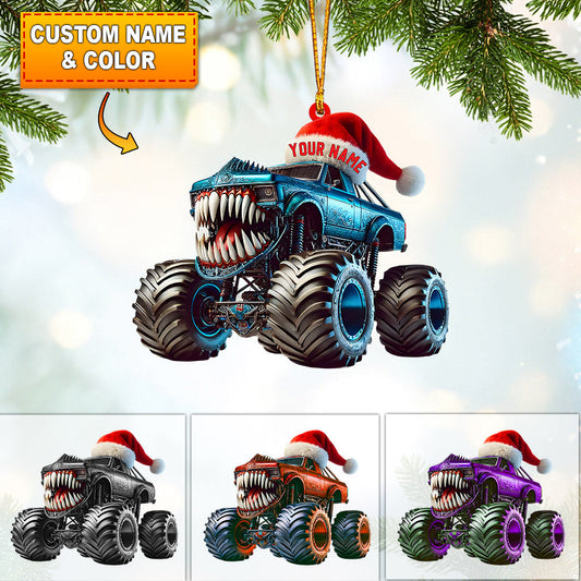 Joycorners Monster Truck Home Decor Christmas Ornament, Personalized Ornament 2D Flat LM2211