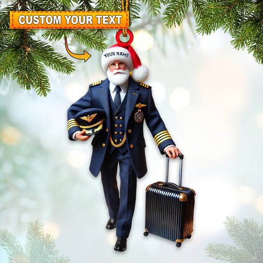 Joycorners Santa Pilot Home Decor Christmas Ornament, Personalized Ornament 2D Flat LM2211