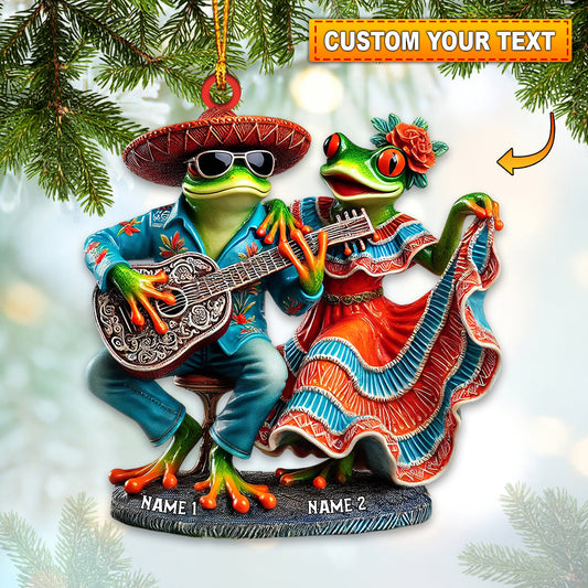 Joycorners A Couple Mexican Frog Home Decor Christmas Ornament, Personalized Ornament 2D Flat LM2211