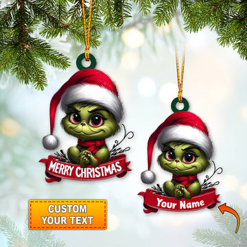 Joyccorners Custom Name Ornament, Merry Christmas Dwarf 2D Flat LM2111