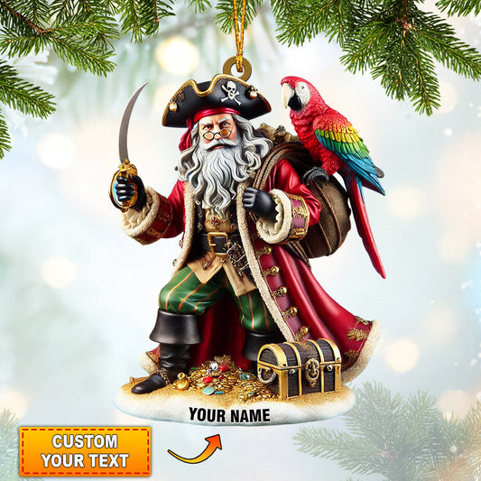 Joycorners Santa Pirates Home Decor Christmas Ornament, Personalized Ornament 2D Flat LM2211
