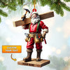 Joycorners Carpenter Santa Christmas Ornament, Personalized Ornament 2D Flat LM2211