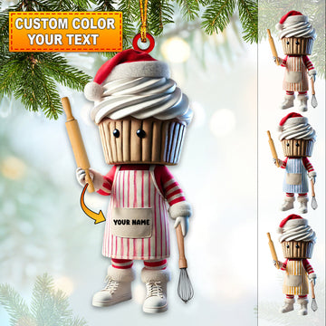Joycorners Custom Name Bakery Ornament, Christmas Decoration for Bakery Shop 2D Flat LM2111