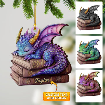 Joycorners Sleeping Little Dragon Christmas Ornament, Personalized Ornament 2D Flat LM2211