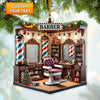 Joycorners Custom Name Barber Ornament, Barber Shop Christmas Decoration 2D Flat LM2111