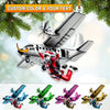 Joycorners Custom Name Santa Airplane Ornament, Christmas Gift for Airplane Lover 2D Flat LM2111