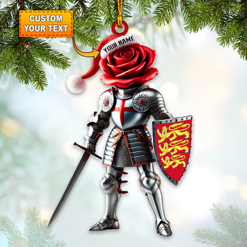Joycorners Custom Name England Knight Ornament, England Lover Christmas Gift 2D Flat LM2111