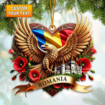 Joycorners Romania Icon Ornament, Personalized Ornament 2D Flat LM2211