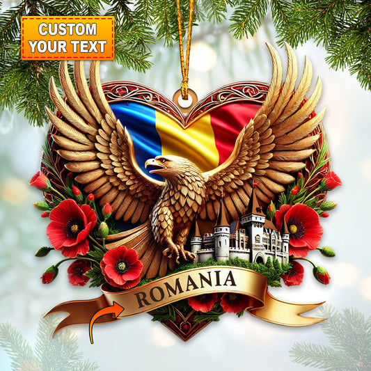 Joycorners Romania Icon Ornament, Personalized Ornament 2D Flat LM2211