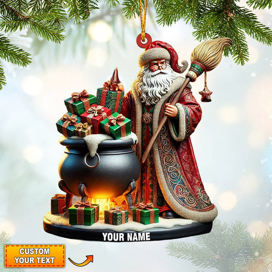 Joycorners Santa Witch Home Decor Christmas Ornament, Personalized Ornament 2D Flat LM2211