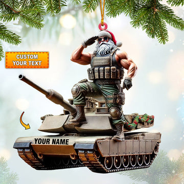 Joycorners Army Santa Home Decor Christmas Ornament, Personalized Ornament 2D Flat LM2211