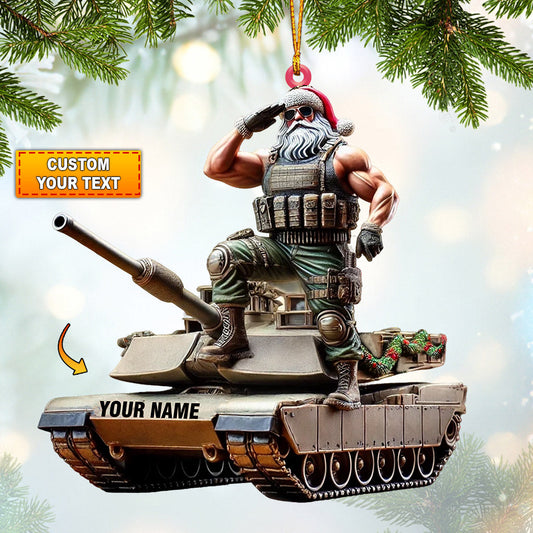 Joycorners Army Santa Home Decor Christmas Ornament, Personalized Ornament 2D Flat LM2211