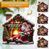 Joycorners Custom Name Santa Couple and Kids Christmas Ornament, Family Christmas Gift 2D Flat LM2111