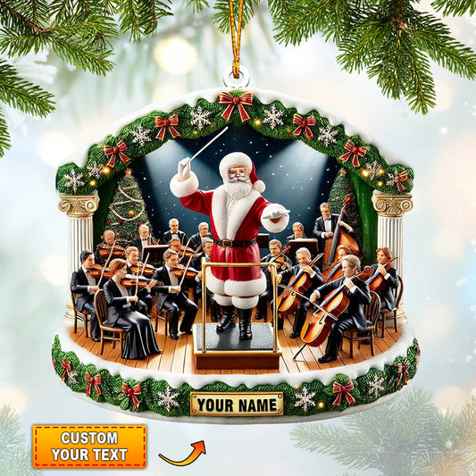 Joycorners Santa Orchestra Home Decor Christmas Ornament, Personalized Ornament 2D Flat LM2211