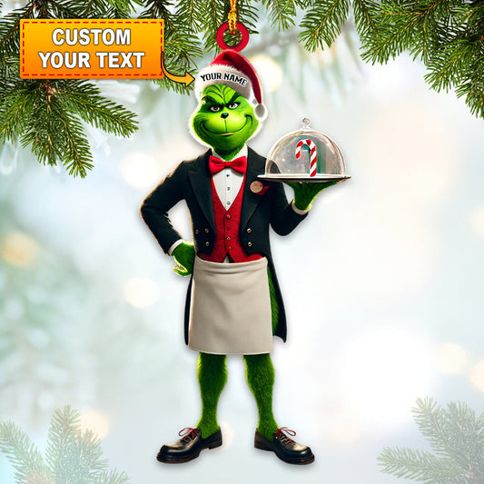 Joycorners Christmas ELF Waiter Home Decor Christmas Ornament, Personalized Ornament 2D Flat LM2211