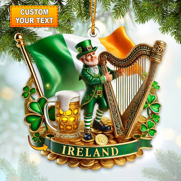 Joycorners Custom Ireland Ornament, Personalized Ornament 2D Flat LM2211