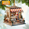 Joycorners Coffee Shop Santa Christmas Ornament, Personalized Ornament 2D Flat LM2211