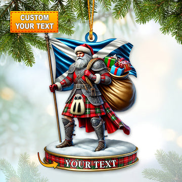 Joycorners Custom Name Scotland Santa Ornament, Christmas Gift for Scotland Lover 2D Flat LM2211