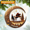 Joycorners Custom Name Piano Santa Ornament, Christmas Gift Decoration 2D Flat LM2111