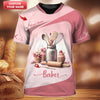 Joycorners Personalized Baker Shirts - Soft Pink Baking Essentials Design for Pastry Chefs MT2509