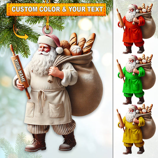 Joycorners Santa Baker Home Decor Christmas Ornament, Personalized Ornament 2D Flat LM2211