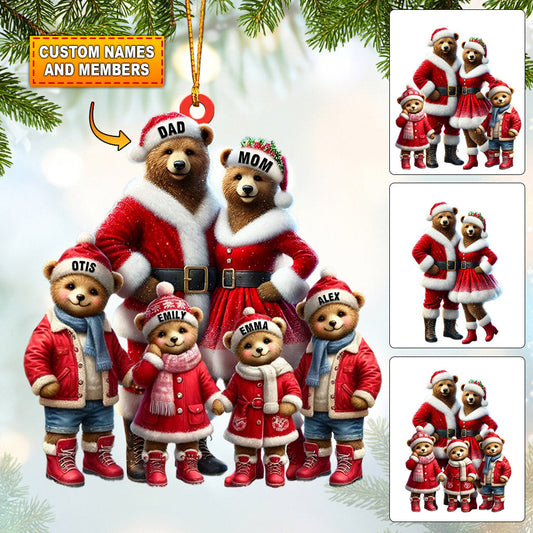 Joycorners Bear Family Home Decor Christmas Ornament, Personalized Ornament 2D Flat LM2211