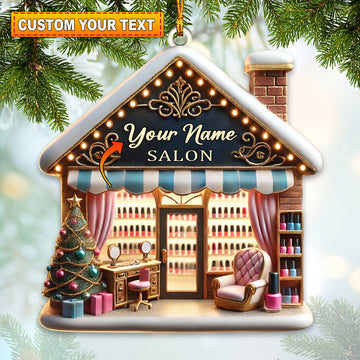 Joycorners Fancy Nail Salon Ornament, Personalized Ornament 2D Flat LM2211