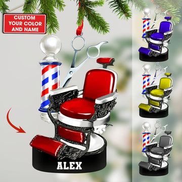 Joycorners Custom Barber Chair Ornament, Personalized Ornament 2D Flat LM2211